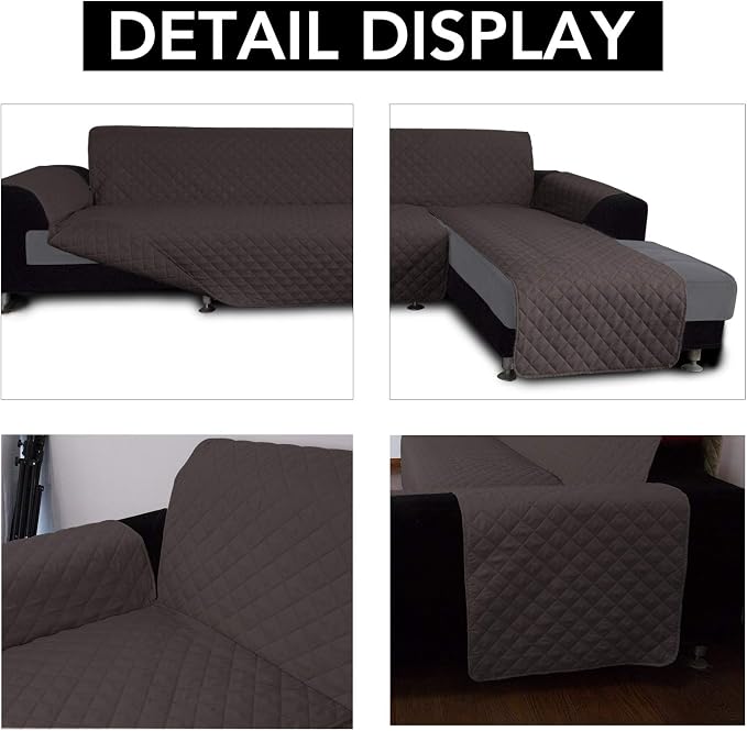 Easy-Going L Shape Sofa Slipcover - Reversible Sofa Cover for Pets & Furniture Protection (Large, Chocolate/Chocolate)