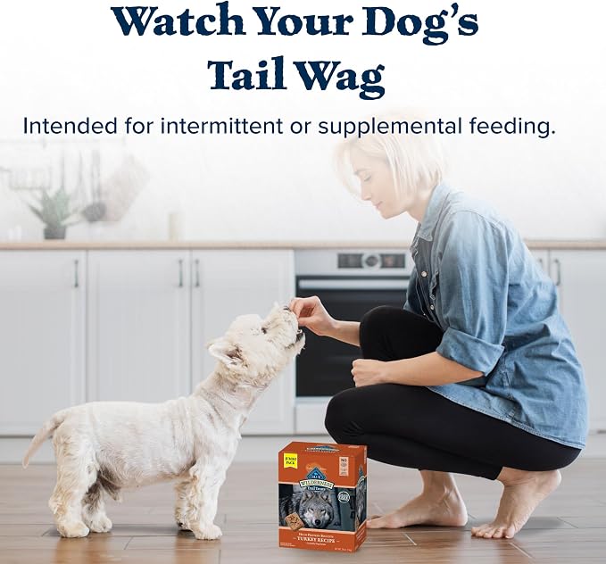Blue Buffalo Wilderness Trail Treats Turkey Crunchy Dog Biscuits, Grain-Free & High-Protein, Bite-Sized Training Treats Made with Real Turkey & Natural Ingredients, 36-oz Bag