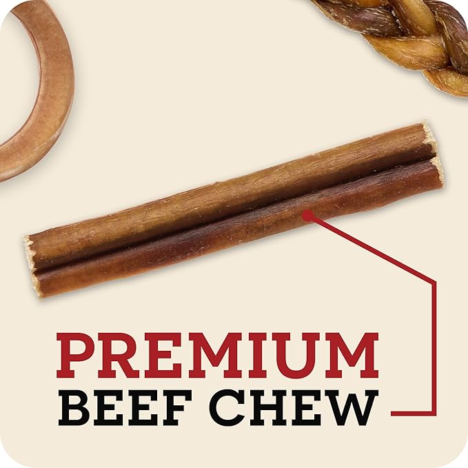 Redbarn Pet Products 9" Bully Sticks for Dogs, Pack of 50