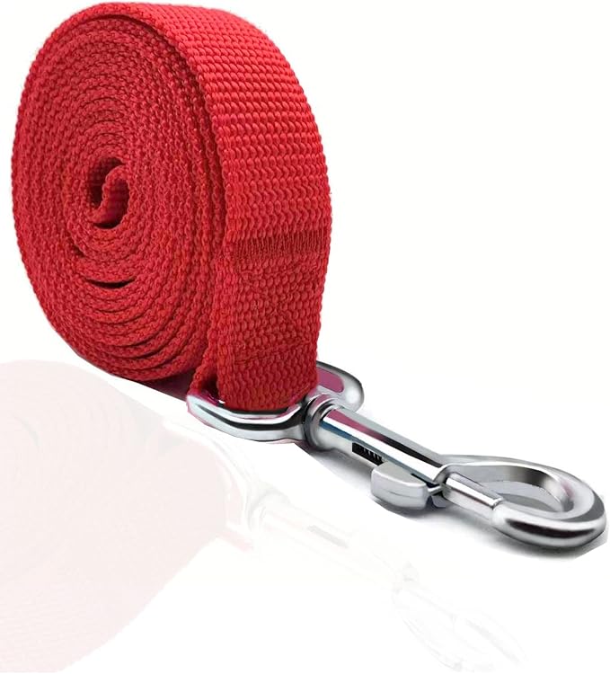 TAIAN 4FT/5FT/6FT Strong Dog Leash, Nylon Dog Leashes for Small Medium Large Dogs (Red, 1 in x 15 ft)
