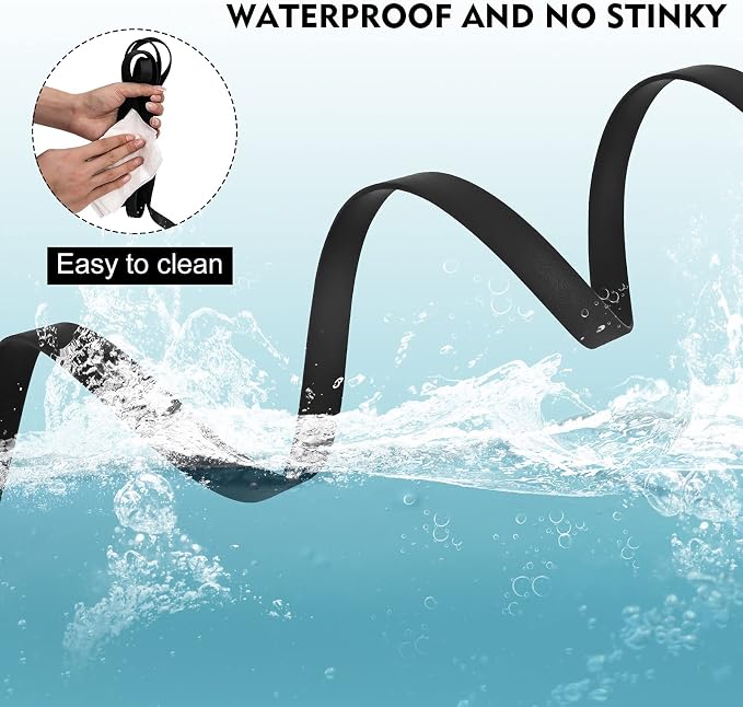 Waterproof Long Leash Durable Dog Recall Training Lead Great for Outdoor Hiking, Training, Yard, Beach and Swimming (Black, 50ft)