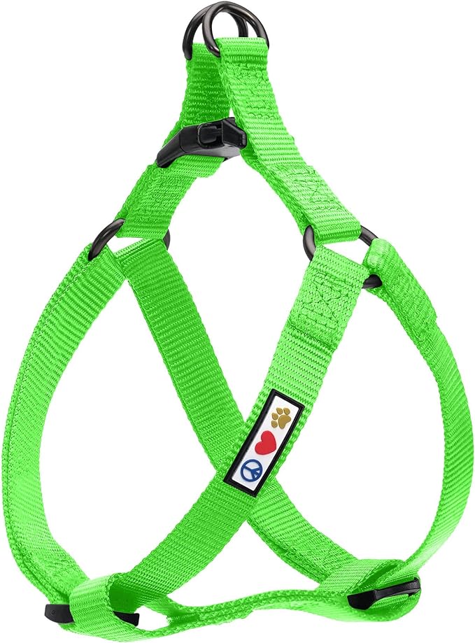 Pawtitas Solid Step-in Dog Harness – Adjustable No-Pull Vest for Puppies to Seniors, Safe & Comfortable L Green