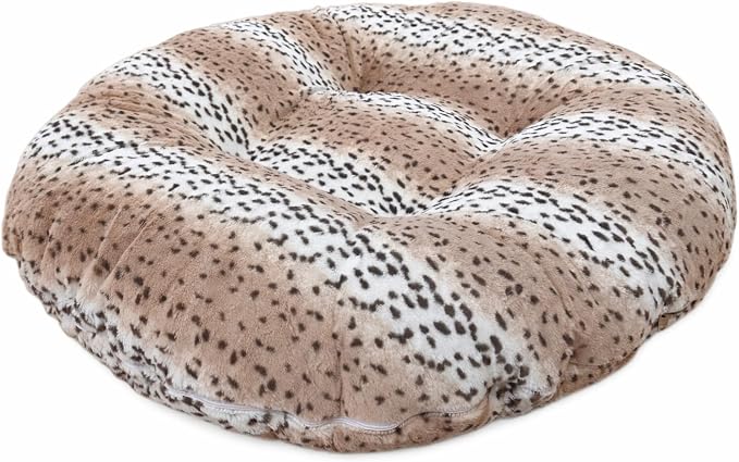 Bessie + Barnie Extra Plush Faux Fur Dog Bed - Circle Shape, Waterproof Lining, Removable Washable Cover, Multiple Sizes and Colors Available