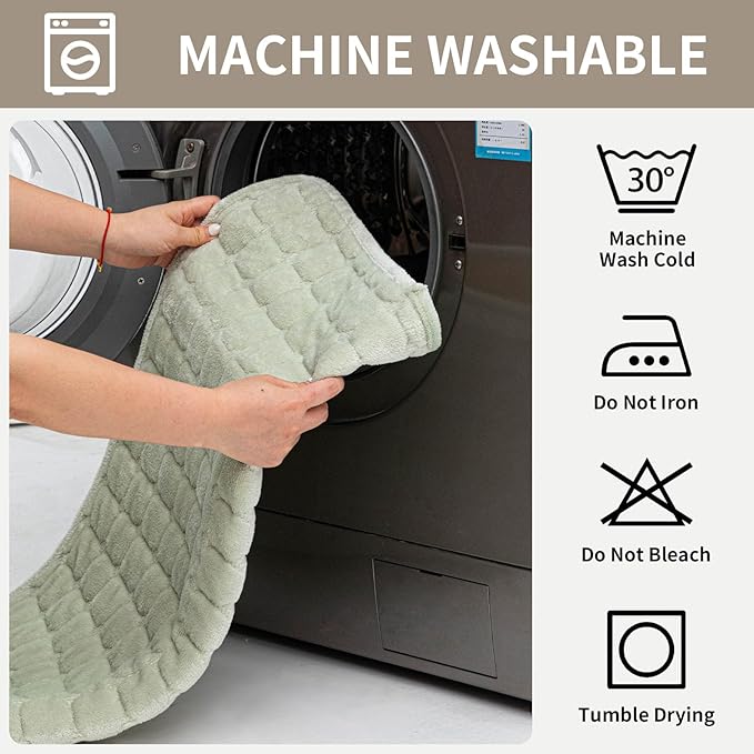 Velvet Couch Cover, Plush Sectional Sofa Cover Washable, Anti Slip Sofa Slipcover for 2-3 Cushion Sofas, Furniture Protector Covers for Pets & Kids(1PC,Sage Green,36"×63")