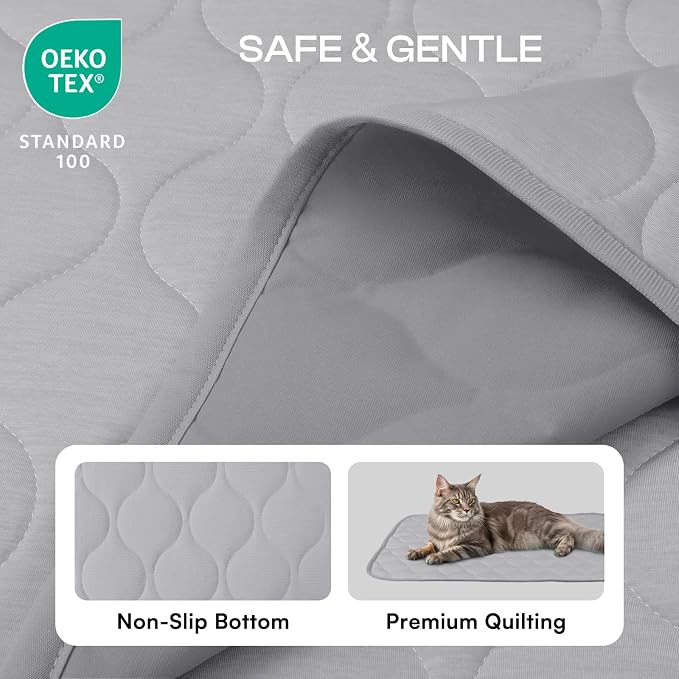 Luciphia Waterproof Cooling Mat for Dogs Couch Cover Q-MAX>0.5, Leakproof Pet Pad Non-Slip Throw Blanket for Cat Puppy Crate Bed Protector Outdoor (Cloud Grey, 30x70 inches)