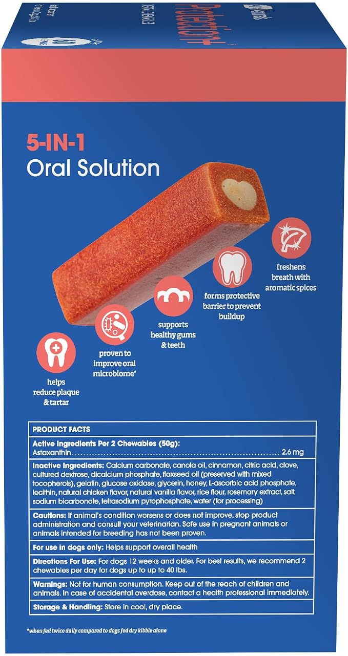 Ark Naturals Protection+ Brushless Toothpaste – Medium Breeds, 54oz Bag – Dog Dental Chew with Toothpaste Center – Prevent Plaque & Tartar and Freshen Breath with Dental Chews for Dogs