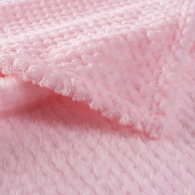 Warm Soft Fuzzy Dog or Cat Blanket, Plush Fleece Throws for Bed, Couch, Sofa, Travel (L/40" x 48", Bright Pink)