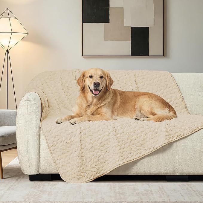 Waterproof Dog Blanket Reversible, Leakproof Pet Blanket for Large Dogs, Soft Furniture Sofa Couch Cover Protector Washable, Fleece Cat Throw Bed, Reversible Washable Soft Plush