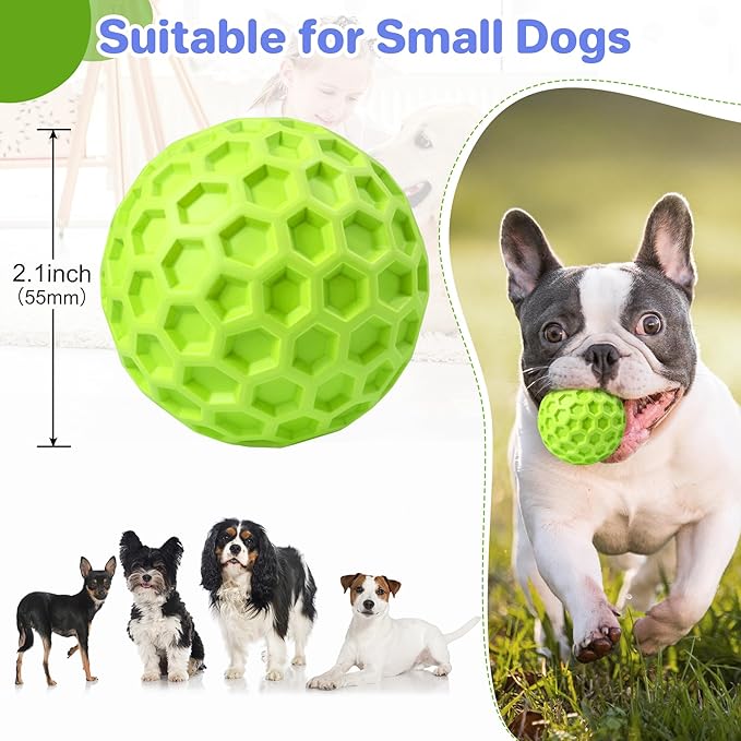 DISSKNIC Indestructible Squeaky Dog Balls Puppy Toys, Interactive Dog Toys for Small Dogs, Puppy Chew Toys for Teething and Relax, Dog Chew Toy Balls Small Dog Toys for Small Breed, Outdoor Dog Toys
