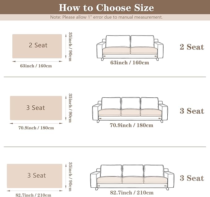 MYSKY HOME 100% Waterproof Couch Cover, Couch Covers for Dogs Washable, Non Slip Couch Covers for 2 Cushion Sofa Pet Friendly, Sofa Covers Furniture Protector, Dog Bed Cover, Light Grey, 35"x63"