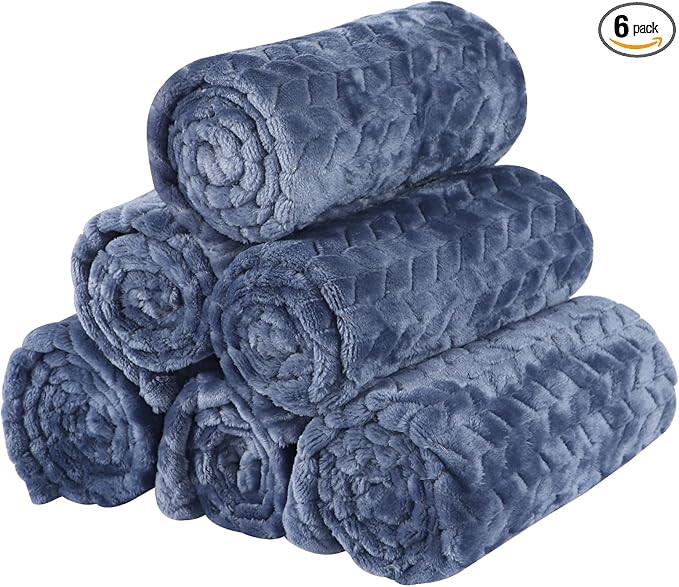 BVAGSS 6 Pack Small Dog Blanket, Super Soft Warm Pet Cover Blankets, Wheat Ears Print Puppy Fleece Flannel Blanket for Small Medium Dogs and Cats MW003