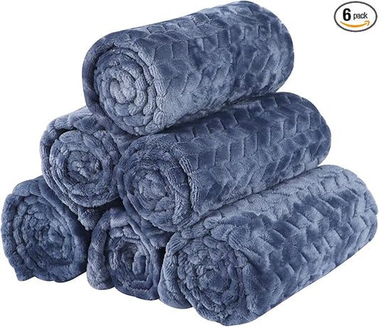BVAGSS 6 Pack Small Dog Blanket, Super Soft Warm Pet Cover Blankets, Wheat Ears Print Puppy Fleece Flannel Blanket for Small Medium Dogs and Cats MW003