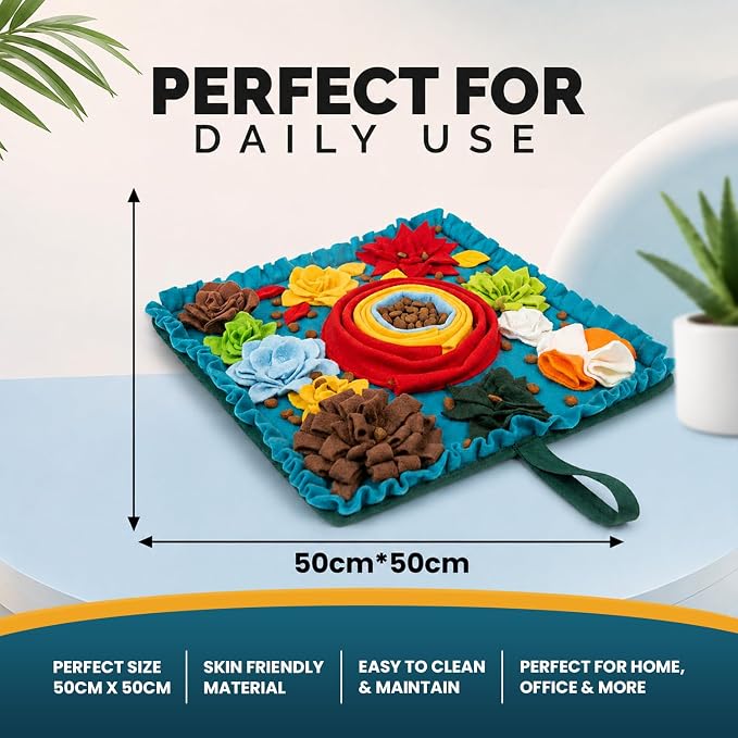 PET ARENA Snuffle Mat for Dogs - Adjustable Interactive Puzzle Toy (Multicolor)