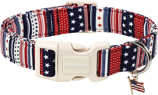 Independence Day Dog Collar for Small Dogs, 4th of July Dog Collar, Patriotic American Flag Dog Collars for Small Dogs, S
