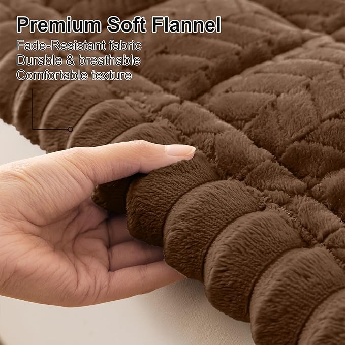 Smiry Couch Cover for Dogs, Non Slip Fuzzy Pet Sofa Covers Washable for 3 Cushion Couch, Soft Thick Furniture Protector for Cats Dogs, Against Fur, Dirt, Scratch Resistant (Brown, 27.6"x70.9")