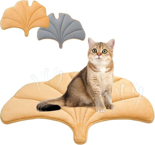KOOLTAIL Breathable Cat Mat, Upgraded Two Sided Pad for Dogs Cats Puppy, Soft Summer Pet Sleeping Blanket Kennel to Keeping Cool, Washable Dog Mats for Crate Sofa Bed Outdoor, Gingko Leaf