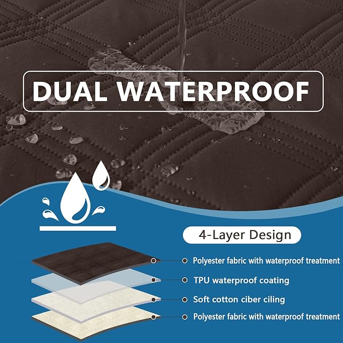 hyha Waterproof Dog Blanket, Reversible Pet Bed Blanket, Soft Sofa Couch Cover for Dogs Washable, Waterproof Pet Couch Covers for Sofa Puppy Cats Furniture Protector(30"x70", Chocolate/Beige)