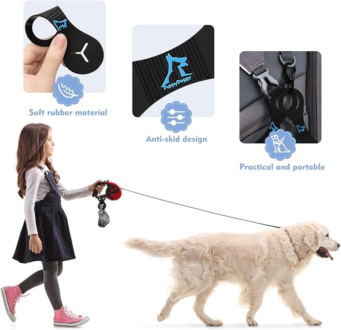 Dog Poop Bag Holder for Leash Waste Bag Carrier Dog Poop Bag Dispenser for Walking Running Bicycle Accessory 2 Pieces (Light Green)