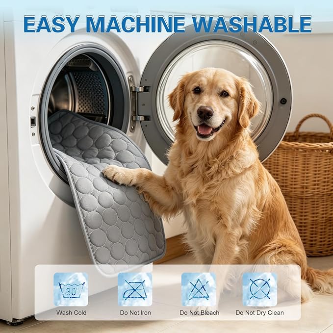 Cooling Mat for Dogs & Cats, Q-Max>0.4 Washable Cooling Pad for Small, Medium, Large & XL Pets, Portable Non-Slip Indoor & Outdoor Cooling Dog Bed Mat for Floor, Sofa, Car Seat, Crate, Kennel