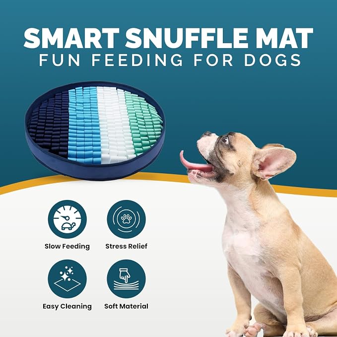 PET ARENA Snuffle Mat for Dogs - Adjustable Interactive Puzzle Toy (Blue, Sky Blue, White, Green)