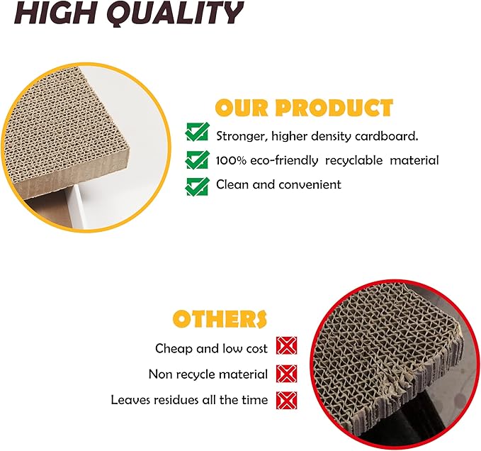 Smartbean Cat Scratcher, 17.3"L x 7.9"W x 4.7"H, Reversible Design for Double Service Life