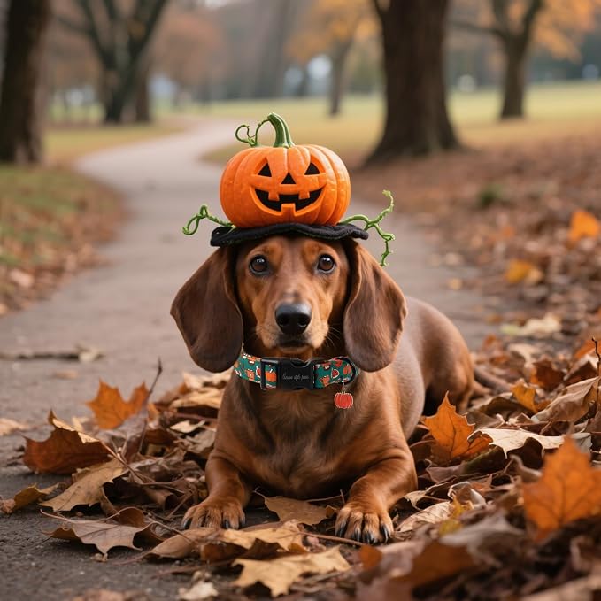 Unique style paws Dog Collar Plastic Buckle with Pendant Halloween Pumpkin Party Puppy Collars for Small Medium Large Boys Girls Dogs