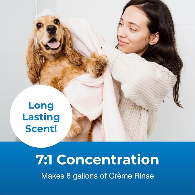 PetAg Fresh ’n Clean Scented Creme Rinse, Classic Fresh Scent (7:1 Concentrate) - 1 Gallon - Conditions Coat and Moisturizes Skin with Vitamin E & Aloe Vera - Soap Free