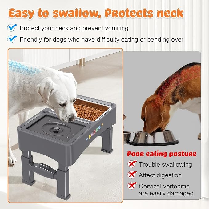 Decflow 1PCS Slow Feeder Dog Food Bowls for Medium Large Dogs, Grey