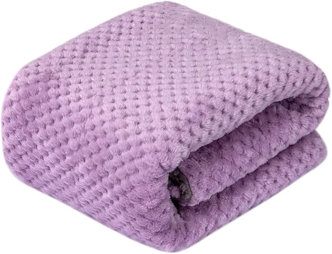 Fuzzy Dog Blanket or Cat Blanket or Pet Blanket, Warm and Soft, Plush Fleece Receiving Blankets for Dog Bed and Cat Bed, Couch, Sofa, Travel and Outdoor, Camping (Blanket (24" x 32"), DG-Lavender)