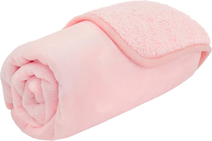 PetAmi Premium Waterproof Dog Blanket for Small Medium Dogs, Reversible Sherpa & Flannel Fleece, Leakproof Pet Throw for Couch Protection, Soft Plush Furniture Protector for Cats, Washable, 24x32 Pink