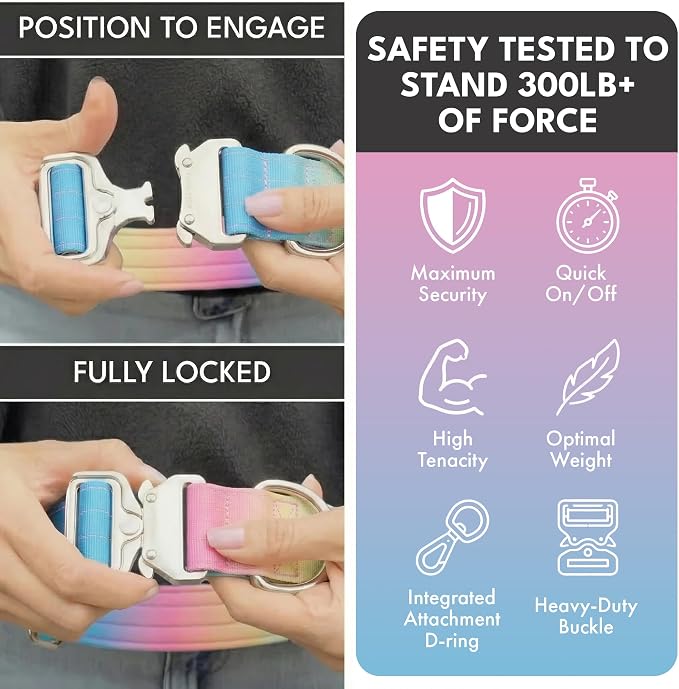 Spark Paws Tactical Dog Collar with Handle - Premium Quality Collar, Robust and Durable Design for Large, Strong Breeds - Pitbulls, Labradors, GSD - Pastel Icing - M - 1.5"