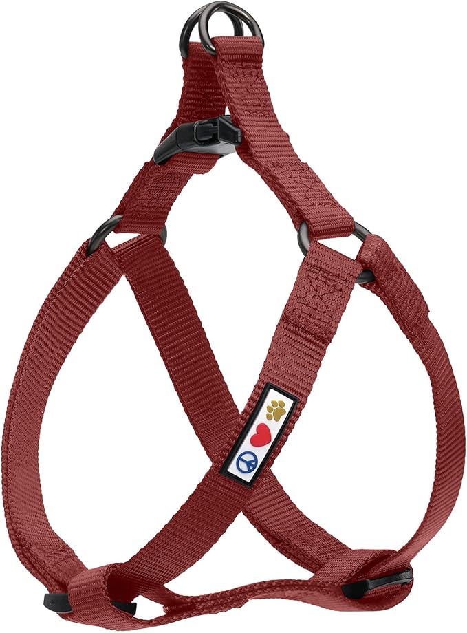 Pawtitas Solid Step-in Dog Harness – Adjustable No-Pull Vest for Puppies to Seniors, Safe & Comfortable S Marsala