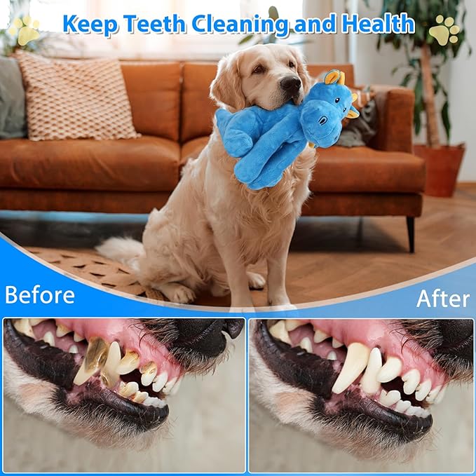 Letsmeet Dog Toys for Puppy Toys, Interactive Plush Dog Toy with Squeaker and Crinkle Paper, Suitable for Reducing Boredom and Anxiety, Cute Pet Toy for Small, Medium and Large Dogs
