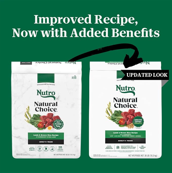 Nutro Natural Choice Dry Dog Food, Adult Dog Dry Food Lamb and Brown Rice Recipe, 36 lb. Bag