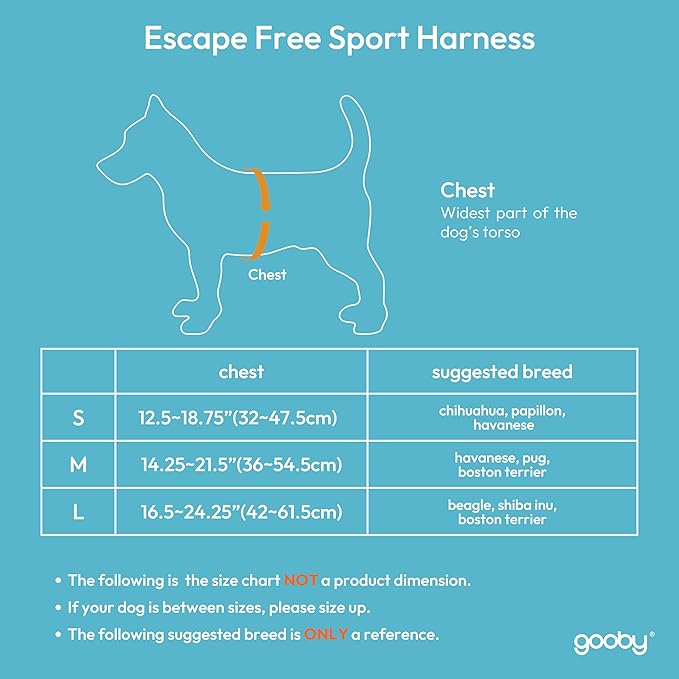 Gooby Escape Free Sport Harness - Black, Small - No Choke Step-in Patented Neoprene Dog Harness with Four-Point Adjustment for Small to Medium Dogs