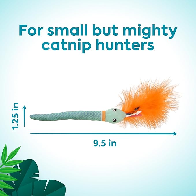 Instincts by SmartyKat HappyNip Tricky Twister Bendable Snake Plush Cat Toy, Contains Catnip & Silvervine - Blue, One Size