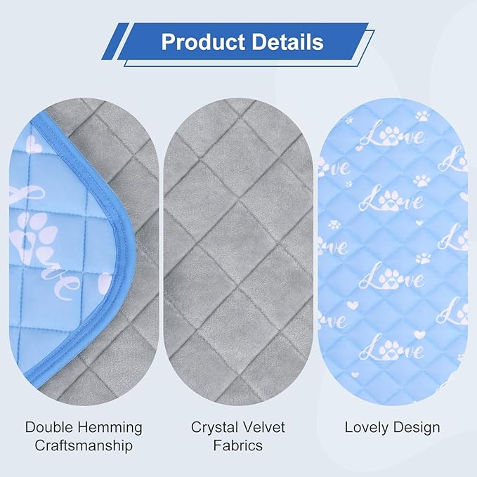 MH MYLUNE HOME Dog Cooling Mat 48x28 Inch - Double-Sided Cooling & Warm, Cool-Chill Cool Fiber, Endothermic Color Changing Pet Pad for Large Dogs, Foldable & Washable Summer Blanket