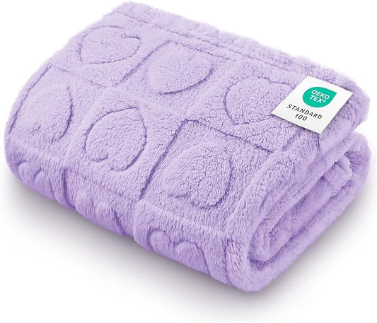 Luciphia Small Dog Blanket Washable Pet Bed Cover Soft Fluffy Puppy Blanket with Premium Fleece 300GSM Cozy Calming Cat Blankets for Indoor Cats Light Purple 57x40 inch