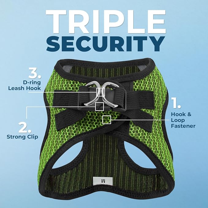 Voyager Step-in Air Dog Harness - All Weather Mesh, Reflective, No Pull Harness for Small, Medium Dogs, Cats - Secure with Hook & Loop Fastener, Buckle, Double D-Rings - Lime Green 2-Tone, XS