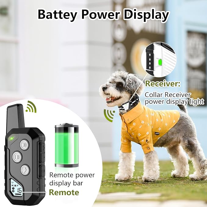 Shock Collar for Dogs, Dog Training Collar with Remote Control for 2 Dogs, 3 Training Modes with Beep, Vibration and Satic, Waterproof, Rechargeable for Large Medium