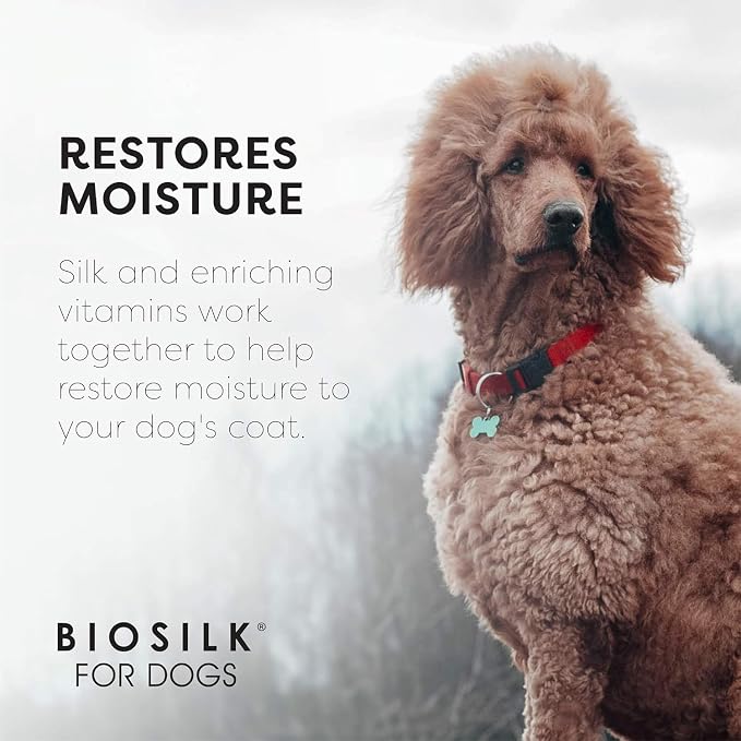 BioSilk for Dogs Silk Therapy Shampoo with Natural Coconut Oil, Moisturizing Dog Shampoo, Sulfate and Paraben Free, pH Balanced Specifically for Dogs, Made in USA, 12 Fl Oz - 2 Pack