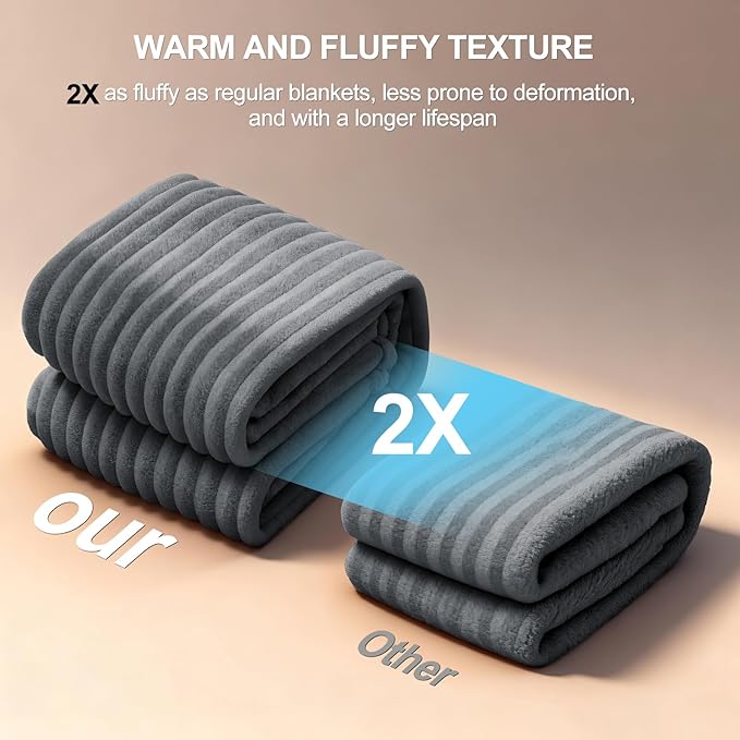AIPERRO Waterproof Dog Blanket for Large Dogs, Washable Soft Puppy Cat Blanket Flannel Cotton Velour for Sofa Couch Protector, Comfort & Security Reversible Bed Protection for Pet, 60"X80", Gray