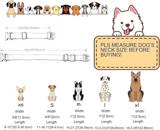 DOGWONG Summer Dog Collar, Pink Popsicle Dog Collars, 4th of July Dogs Collars for Medium Lrage Dogs, Neck 39-60 inches
