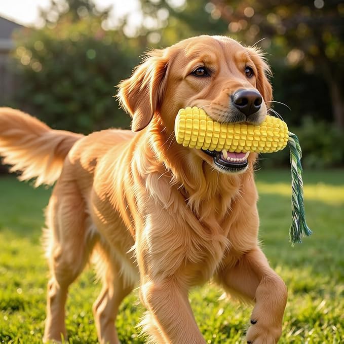 Carllg Dog Chew Toys for Aggressive Chewers, Indestructible Tough Durable Squeaky Interactive Dog Toys, Puppy Teeth Chew Corn Stick Toy for Small Medium Large Breed