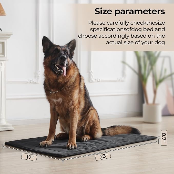 Chew Proof Dog Crate Pad - Indestructible Durable Dog Bed for Aggressive Chewers, Machine Washable & Waterproof Indoor Outdoor Tough Kennel Pad for Small Dogs (X-Small (17"x23"))