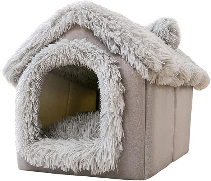 Dog Houses Soft Indoor Enclosed Tent Huts Warm Cave Dog Kennel House Type Winter Warm Small Dog Teddy Four Seasons Universal Removable and Washable Dog House Cat Nest Bed Pet Supplies