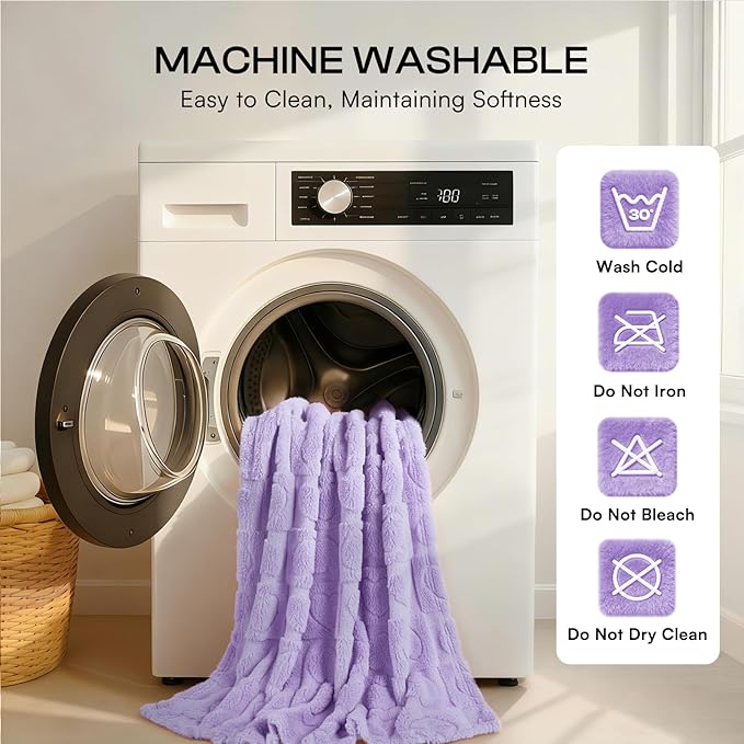Luciphia 1 Pack 2 Small Dog Blanket Washable Pet Bed Cover Soft Fluffy Puppy Blanket with Premium Fleece 300GSM Cozy Calming Cat Blankets for Indoor Cats Pink/Purple 41x31 inch