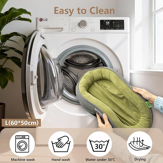 Washable Pet Cat Dog Bed Small Medium,Memory Foam Calming Pet Puppy Dog Crate Beds Cushion for Small Medium size Dogs Indoor Cats Crate,Pet Dog Cat Crate Mat with Detachable Bottom and Bolster Cushion