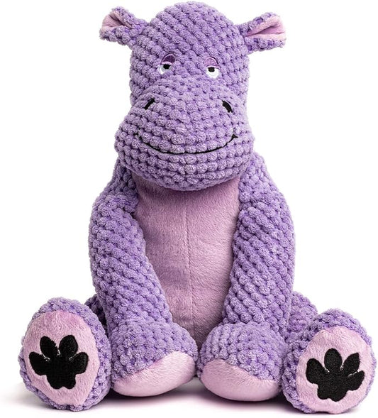 fabdog Floppies Plush Dog Toy - Cute & Durable Squeaky Dog Toys - Best Squeak Toy for Puppies and All Breeds | Ideal Pet Gift| Large Hippo