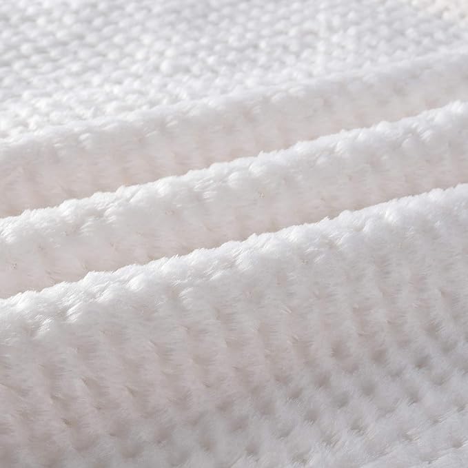 Warm Soft Fuzzy Dog or Cat Blanket, Plush Fleece Throws for Puppy, Kitten, Medium, Large Dogs - Ivory (M/32" x 40")